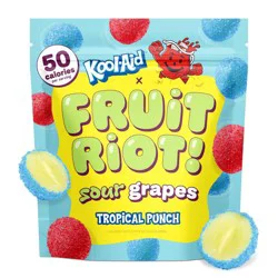 Fruit Riot Kool Aid Frozen Sour Candy Grapes Tropical Punch - 8oz