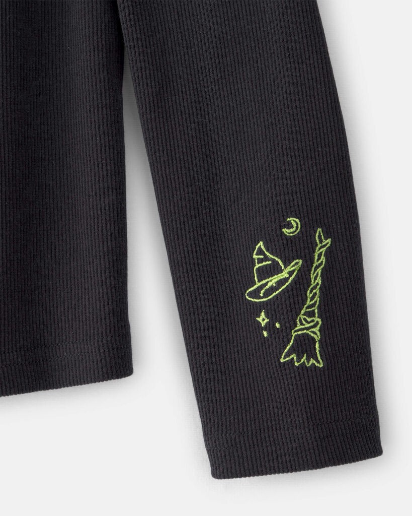 slide 2 of 4, Oshkosh Girls Wicked Elphaba Rib Top - Black Black 10, 1 ct