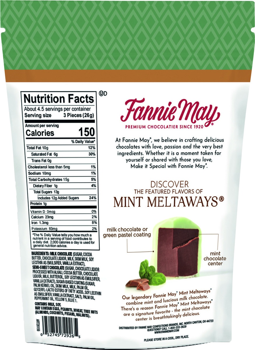 slide 5 of 5, Fannie May Mint Meltaways Chocolates, 4.2 oz