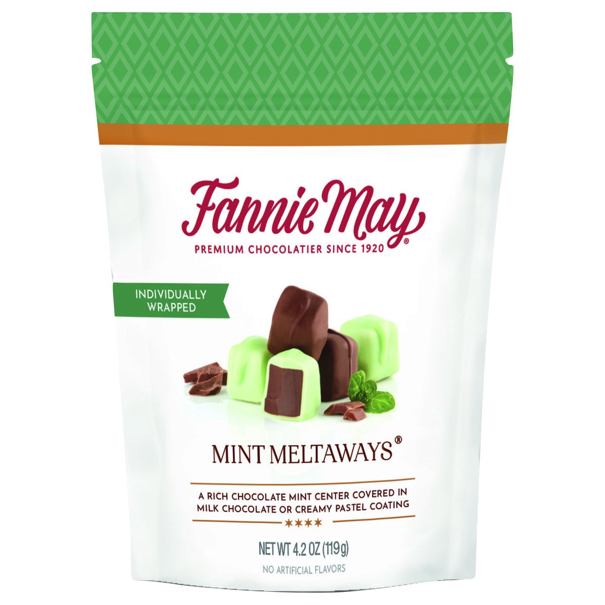slide 1 of 5, Fannie May Mint Meltaways Chocolates, 4.2 oz