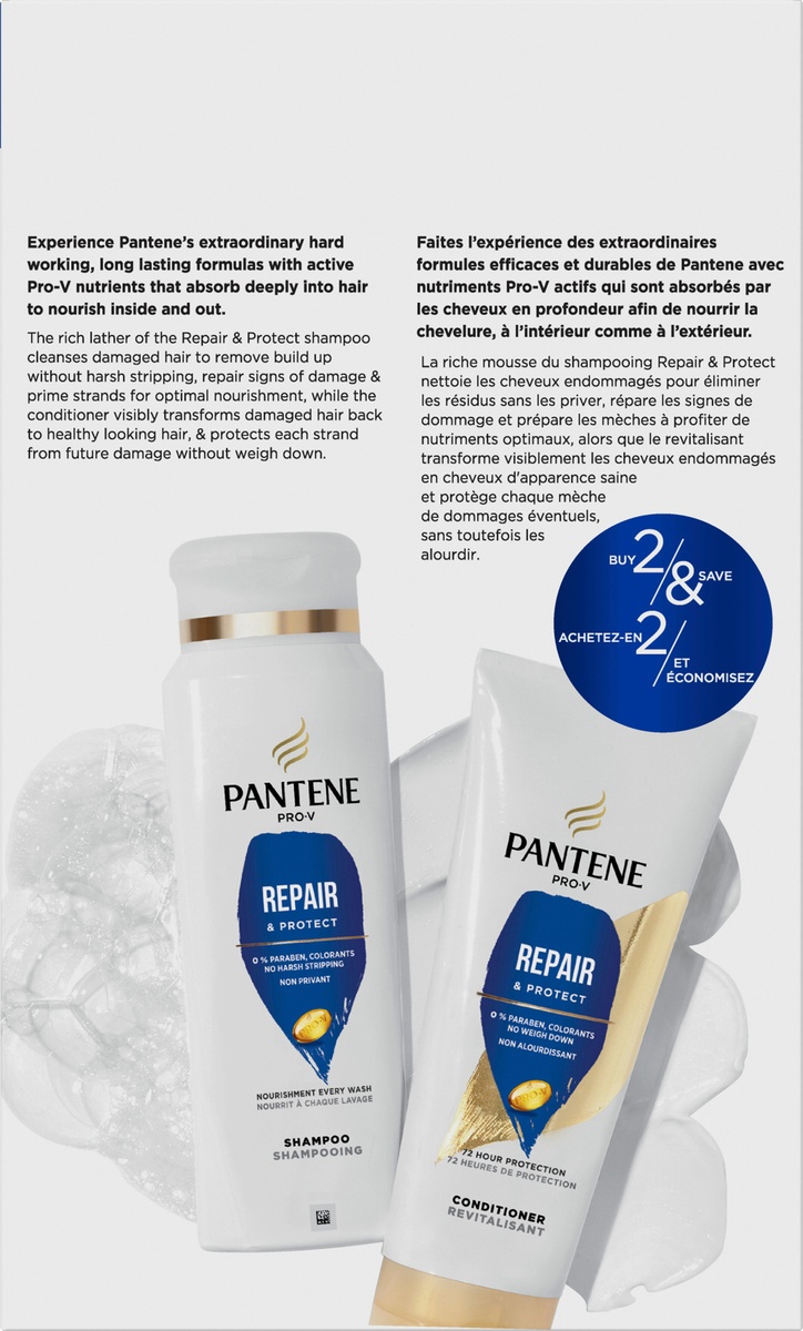 slide 2 of 5, Pantene Repiar Shampoo & Conditioner, 1.0 ct