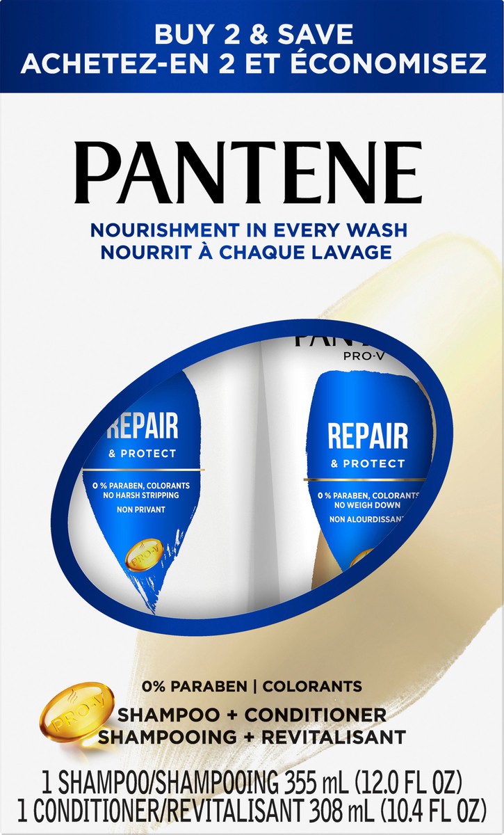 slide 1 of 1, PANTENE PRO-V Repair & Protect Shampoo, 12 oz + Conditioner, 10.4 oz, 1 ct