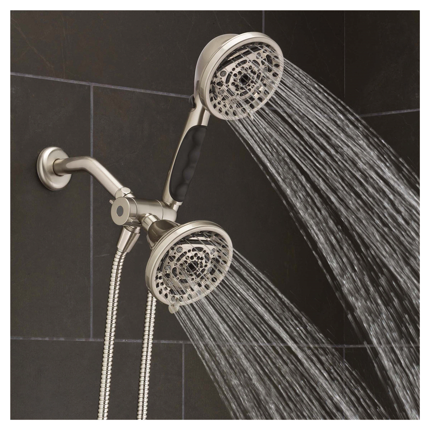 slide 2 of 5, Oxygenics PowerMax 9-Setting Brushed Nickel Combo Shower Head, 1 ct