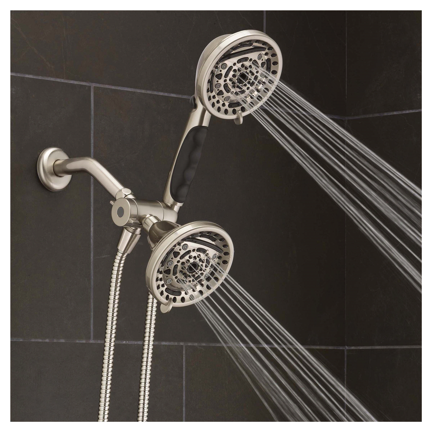 slide 3 of 5, Oxygenics PowerMax 9-Setting Brushed Nickel Combo Shower Head, 1 ct