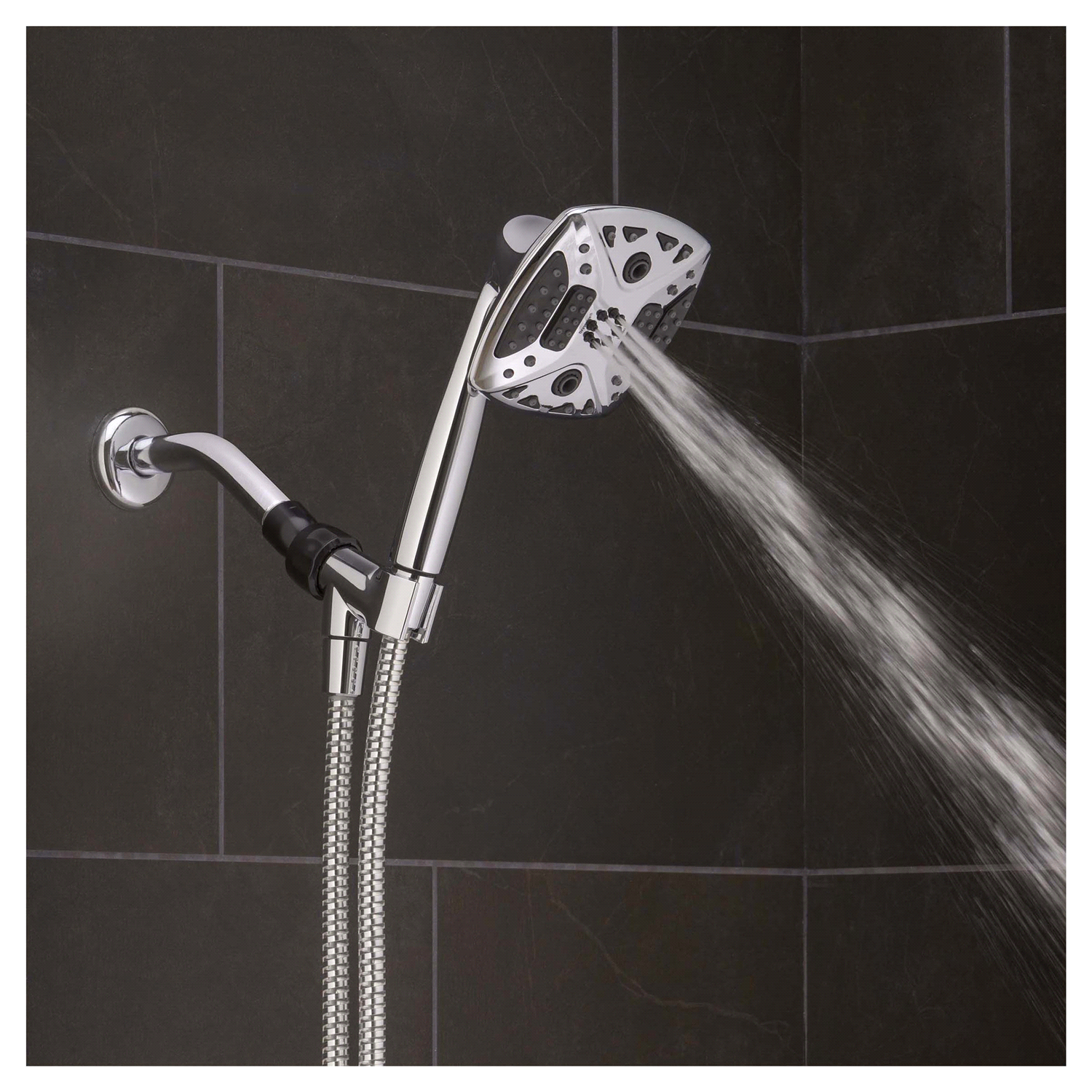 slide 4 of 5, Oxygenics Square Handheld Chrome, 1 ct