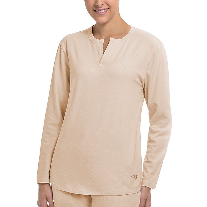 slide 1 of 3, Copper Fit Replenish Recovery Large/X-Large Mini Henley Sleep Shirt - Pink, 1 ct