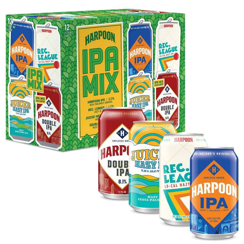 slide 4 of 4, Harpoon Brewery IPA Mix Beer 12 - 12 fl oz Cans, 12 ct