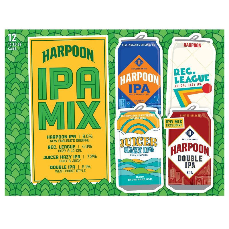 slide 3 of 4, Harpoon Brewery IPA Mix Beer 12 - 12 fl oz Cans, 12 ct