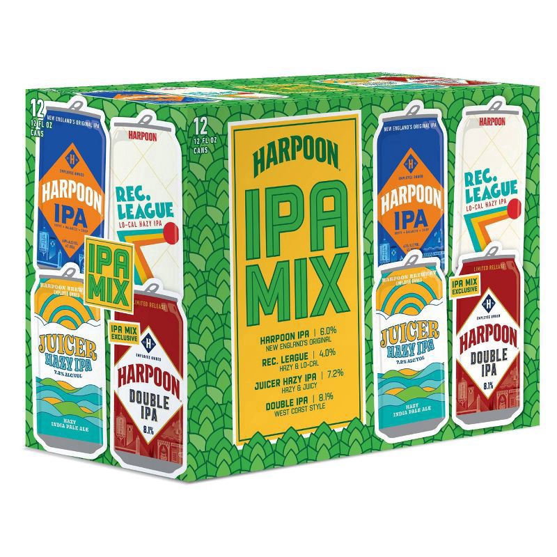 slide 1 of 4, Harpoon Brewery IPA Mix Beer 12 - 12 fl oz Cans, 12 ct
