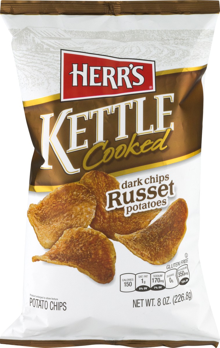 slide 12 of 12, Herr's Dark Russet Kettle Cooked Potato Chips - 7.5 oz, 8 oz