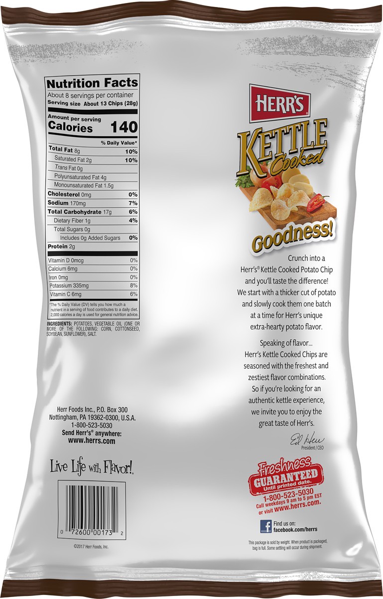 slide 9 of 12, Herr's Dark Russet Kettle Cooked Potato Chips - 7.5 oz, 8 oz