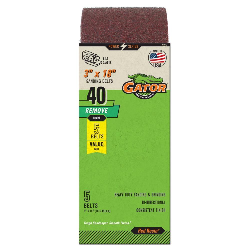 slide 1 of 6, Gator 5 -Piece Aluminum oxide 40 -Grit Belt Sandpaper, 1 ct