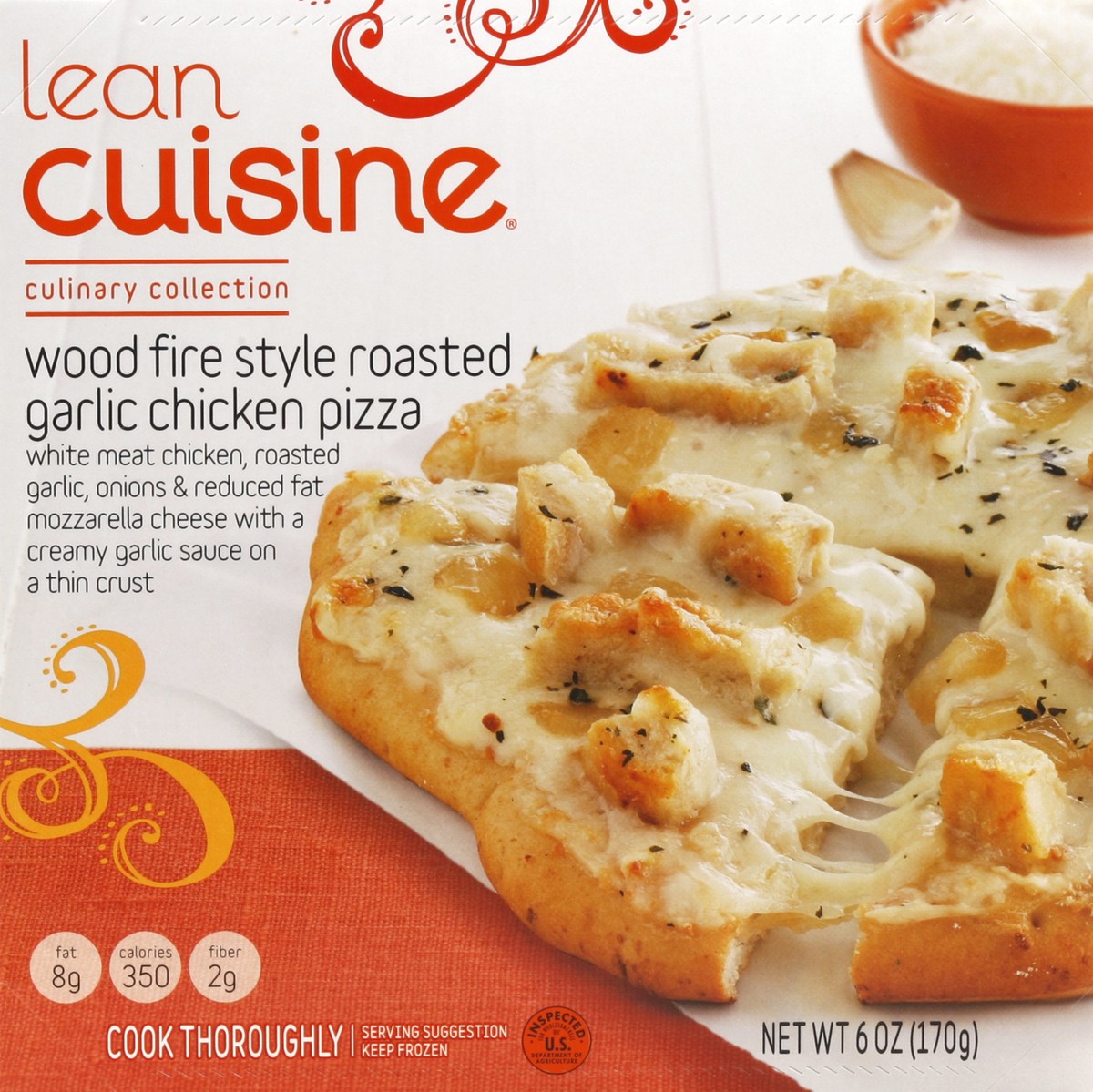 slide 4 of 6, Lean Cuisine Craveables Wood Fire Style Roasted Garlic Chicken Pizza, 6 oz