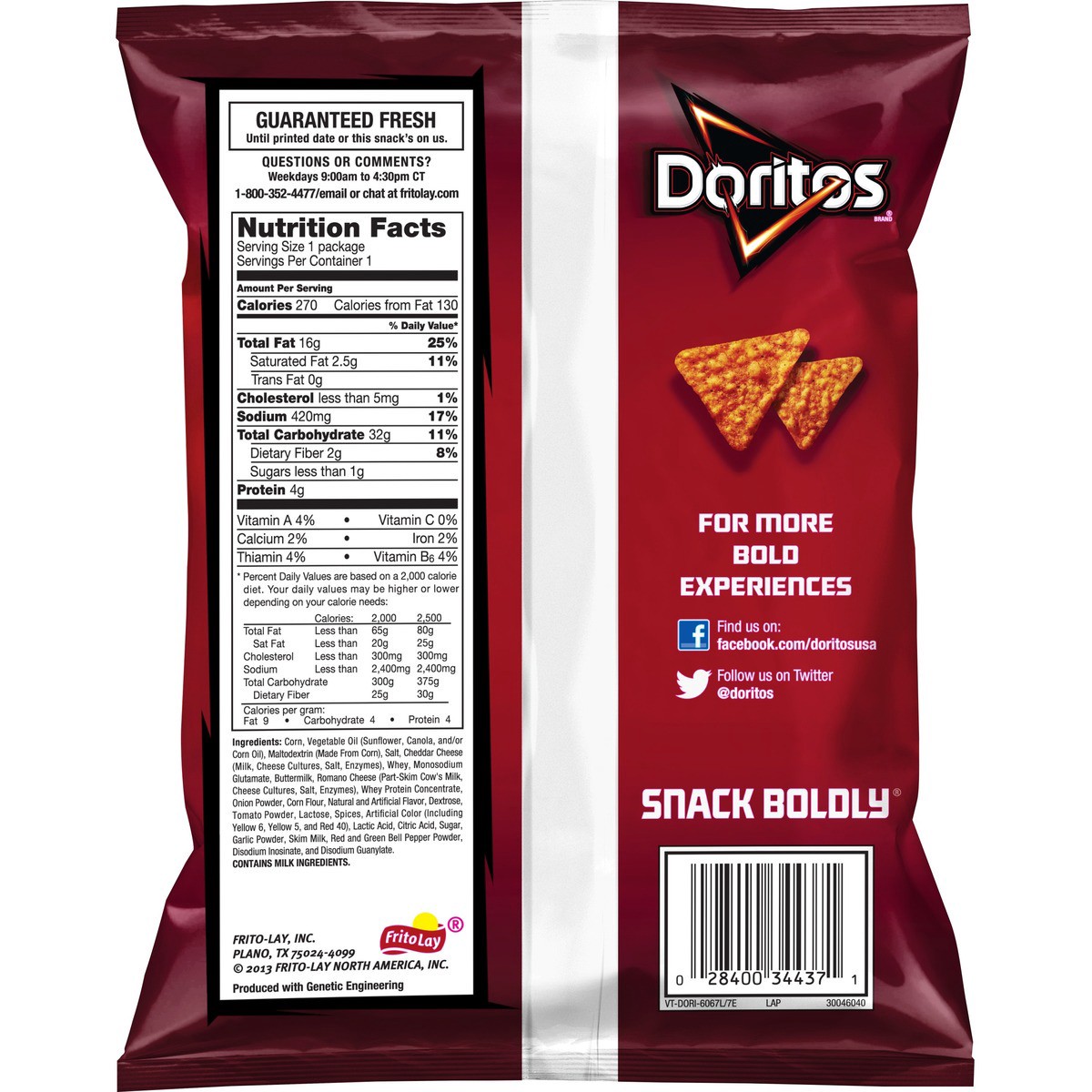 slide 6 of 7, Doritos Tortilla Chips, 1 ct