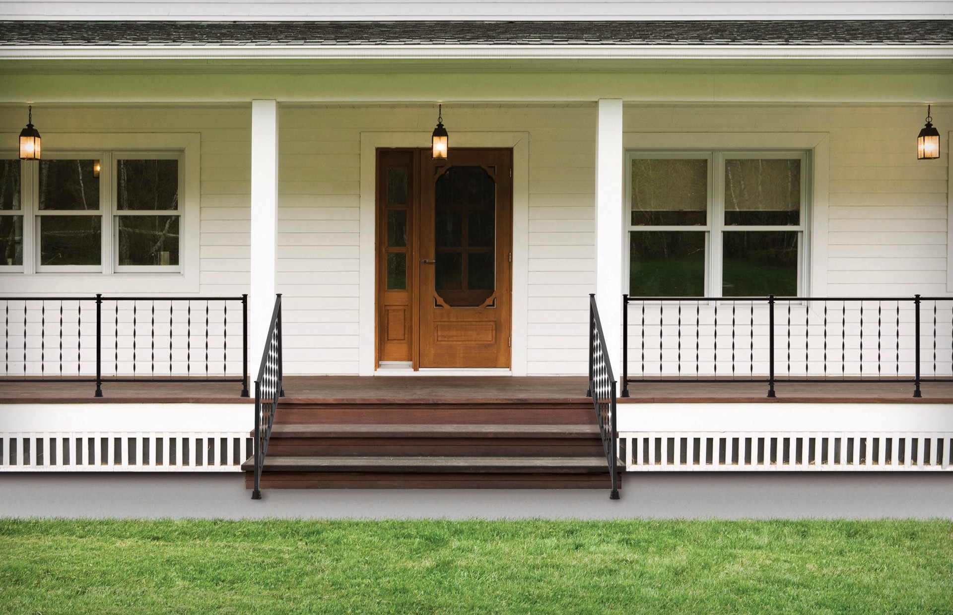 slide 5 of 6, Gilpin Windsor 4-ft x 36-in Black Metal Deck Rail Kit, 1 ct