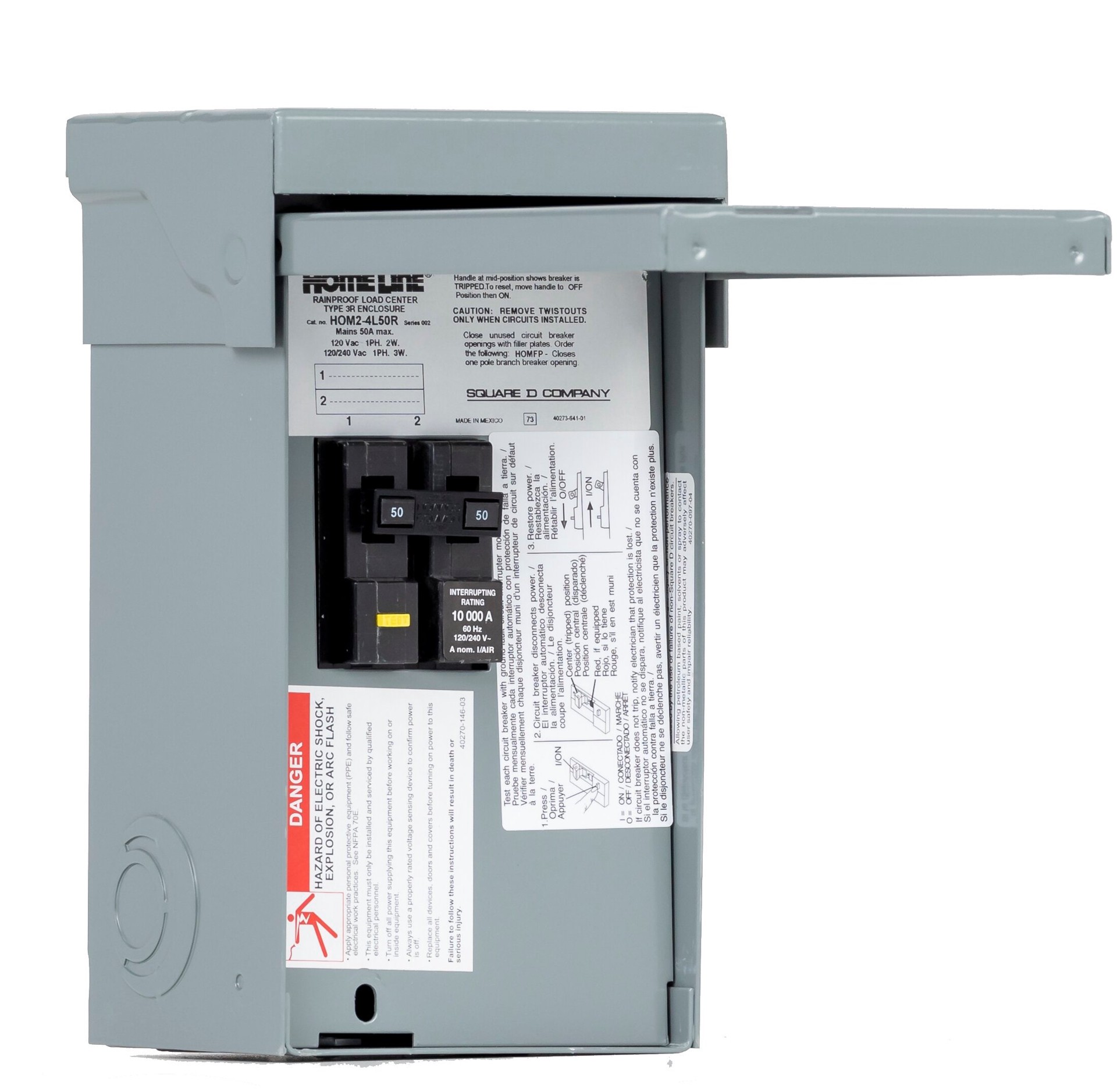 slide 1 of 6, Square D 50.0 Amp Single phase (120V/240V) Non-fusible Outdoor Light-duty Enclosed circuit breaker Disconnect, 1 ct