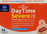 slide 1 of 1, Kroger Severe Daytime Cold Flu Caplets, 24 ct