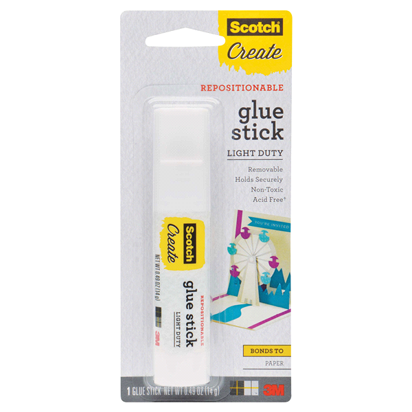 slide 1 of 1, Scotch Repositionable Glue Stick, 0.49 oz