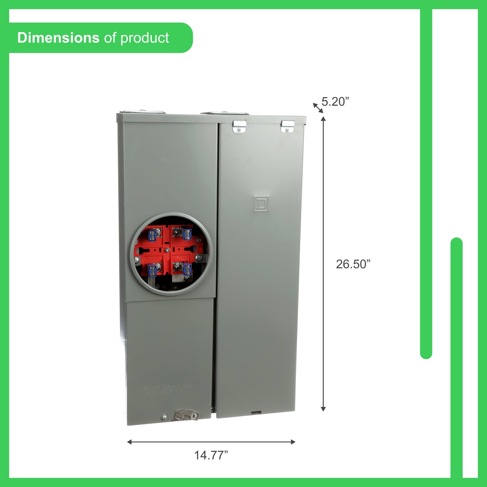slide 3 of 6, Square D 100 -Amp 16 -Spaces 24 -Circuit Outdoor Main breaker meter combo Load Center, 1 ct