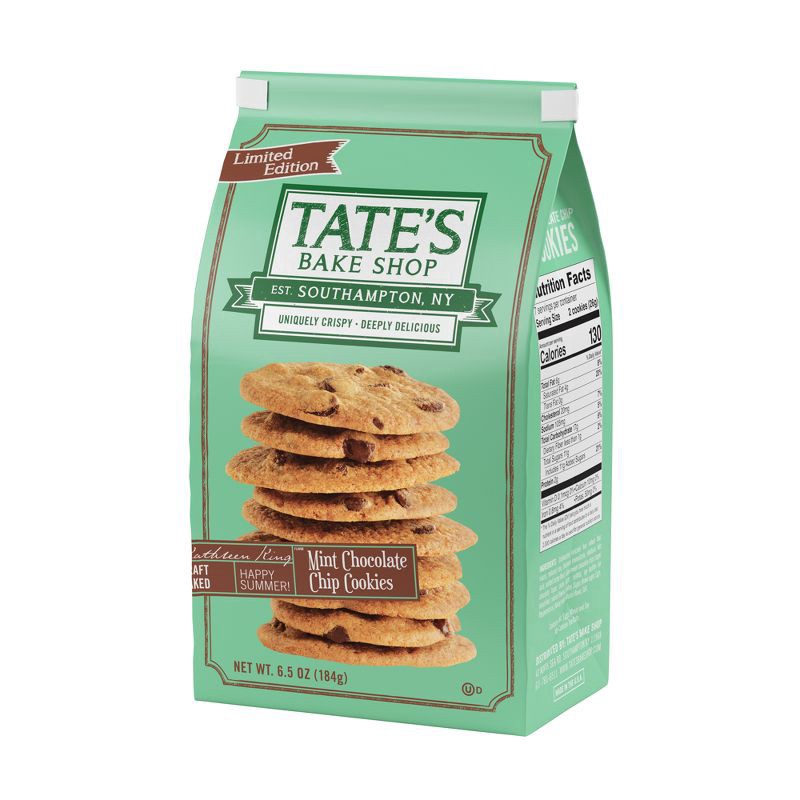 slide 11 of 13, Tate's Bake Shop Mint Chocolate Chip Cookies, 6.5 oz, 6.5 oz