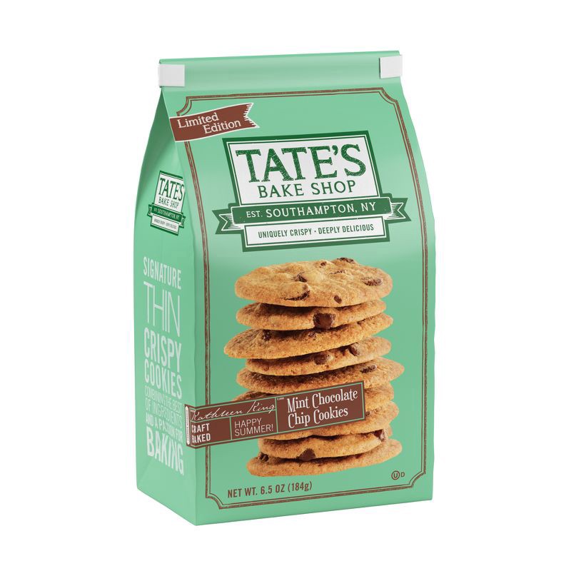 slide 8 of 13, Tate's Bake Shop Mint Chocolate Chip Cookies, 6.5 oz, 6.5 oz