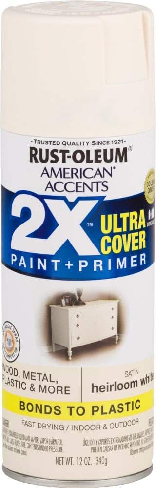 slide 1 of 1, Rust-Oleum American Accents 2X Ultra Cover Satin Spray Paint - Heirloom White, 1 ct