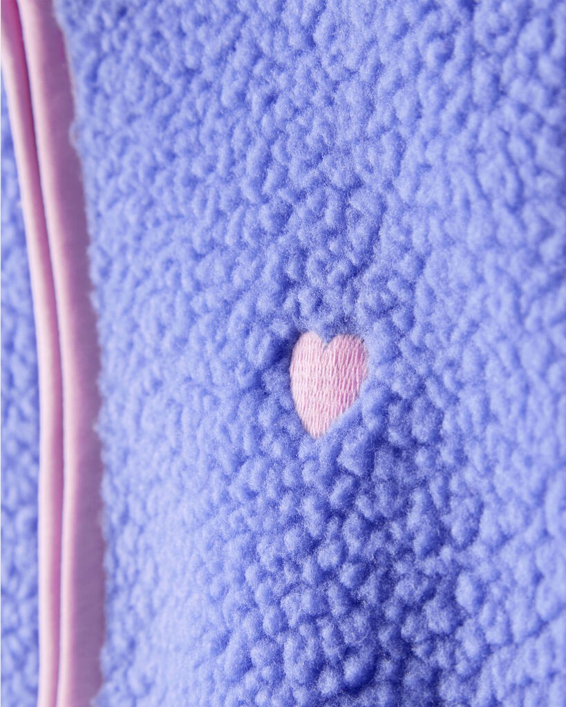 slide 2 of 3, Oshkosh Girls Microfleece Long-Sleeve Zip-Up Jacket - Blue Blue 6-6X, 1 ct