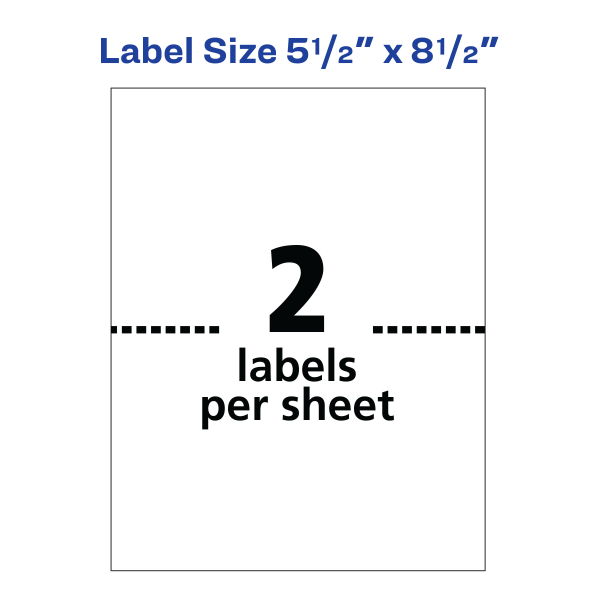 slide 8 of 8, Avery Permanent Shipping Labels with Trueblock Technology, 5912, White, 500 ct; 5.5 in x 8.5 in