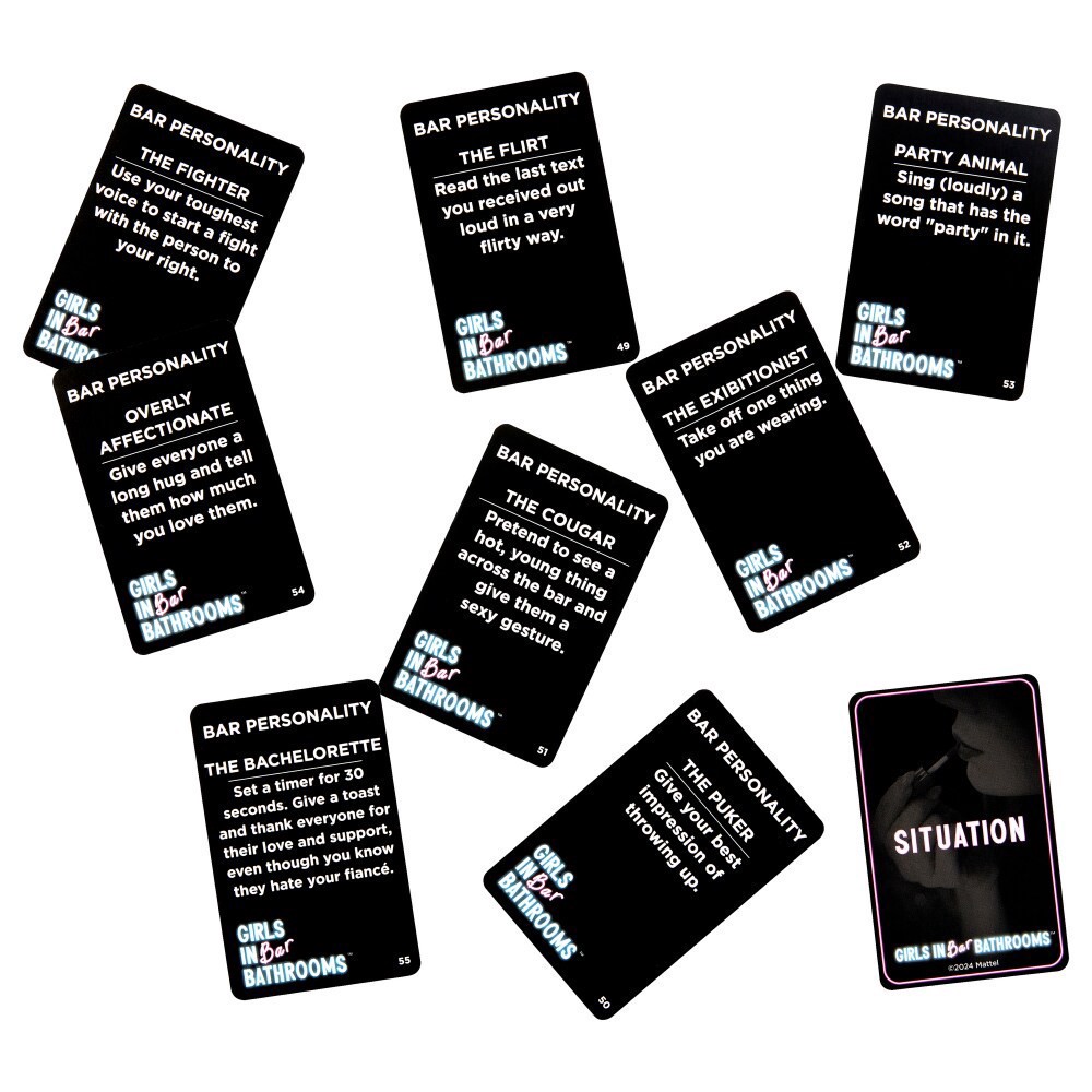 slide 5 of 6, Mattel Girls In Bar Bathrooms Adult Party Game, 1 ct