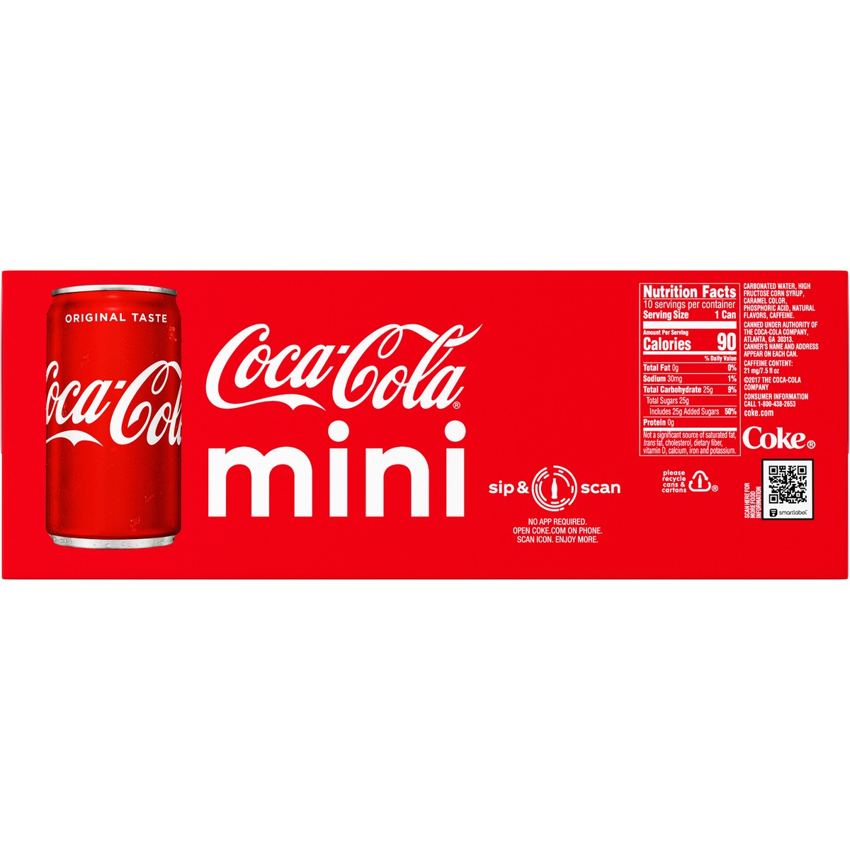 slide 5 of 9, Coke Classic Soda Mini Cans, 10 ct; 7.5 fl oz