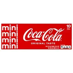 Coke Classic Soda Mini Cans - 10 ct; 7.5 fl oz
