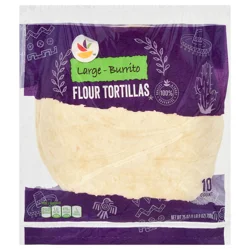 Large Burrito Size Flour Tortillas 10 Inch - 10 ct