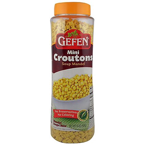 slide 1 of 1, Gefen Soup Mandel Mini Croutons, 14 oz