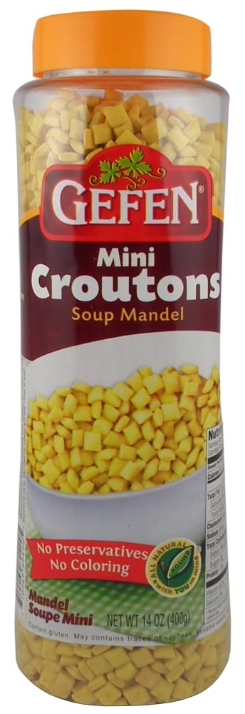 slide 1 of 1, Gefen Soup Mandel Mini Croutons, 14 oz