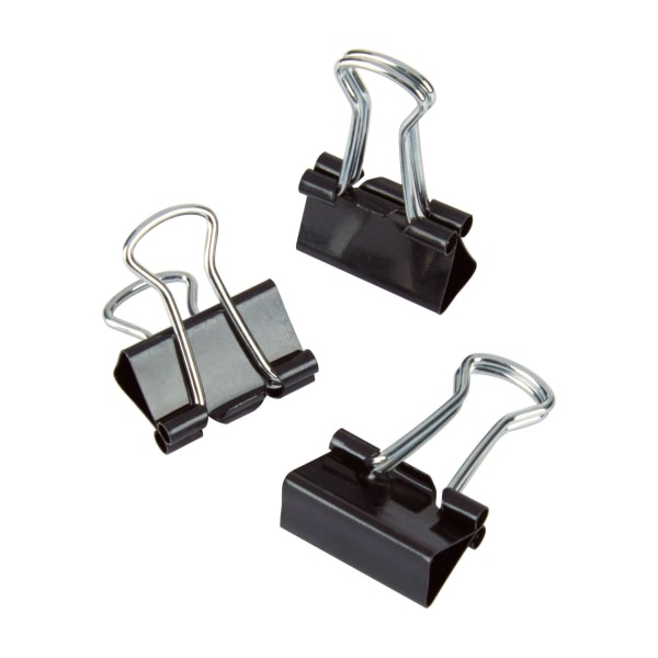 slide 1 of 3, Office Depot Brand Binder Clips, Mini, 9/16'' Wide, 1/4'' Capacity, Black, Pack Of 60, 60 ct