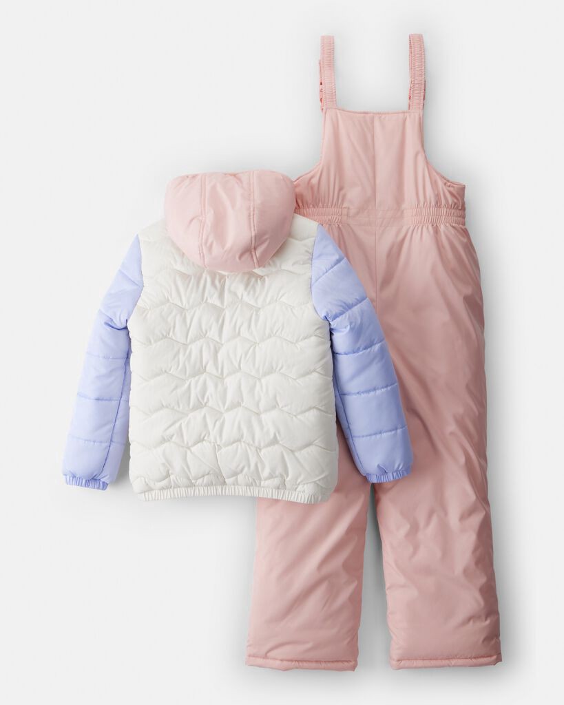 slide 5 of 6, Carter's Girls 2-PIece Color Block Hooded Snowsuit Jacket & Bib Set Multi 12, 1 ct
