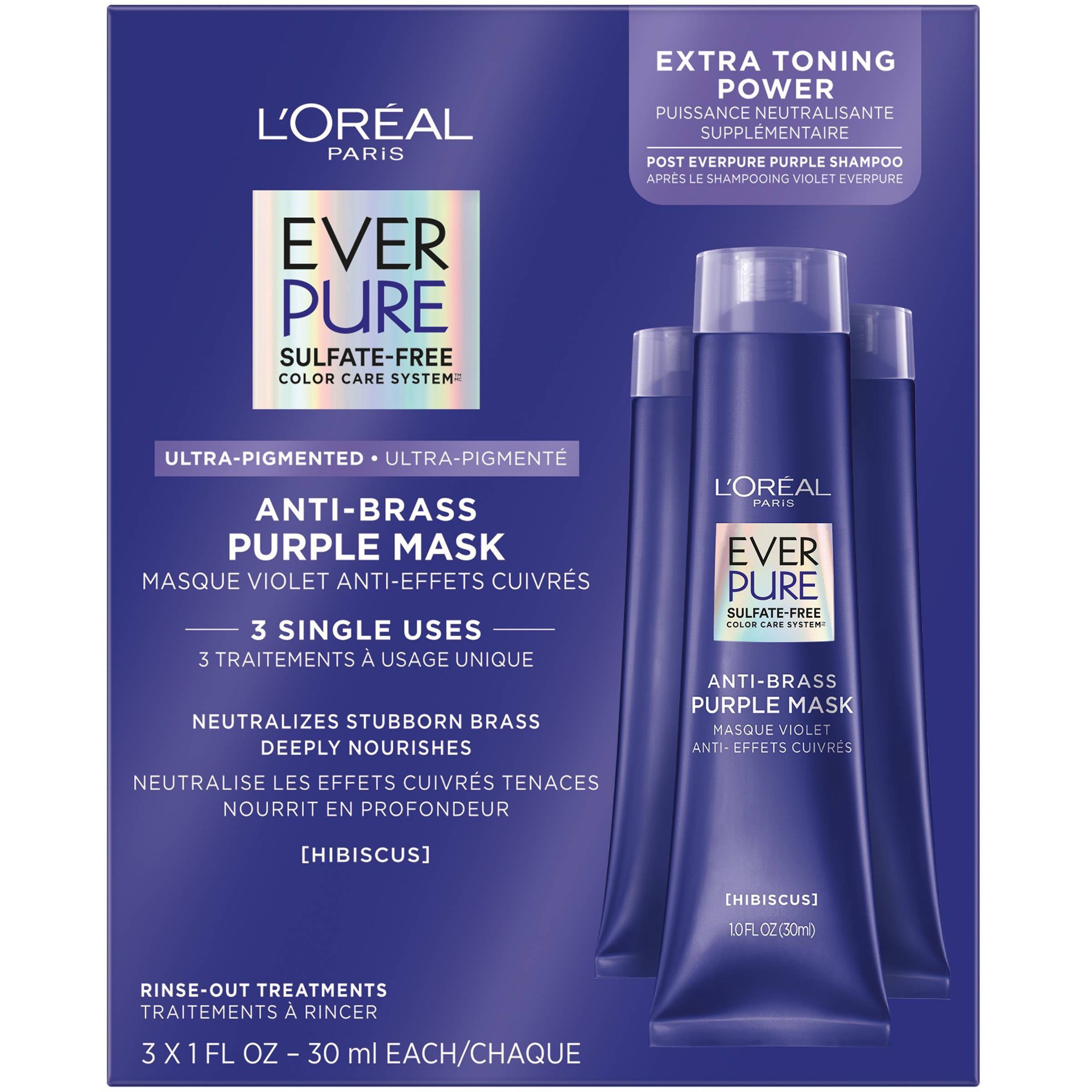 slide 1 of 1, L'Oréal Everpure Purple Treatment, 3 fl oz