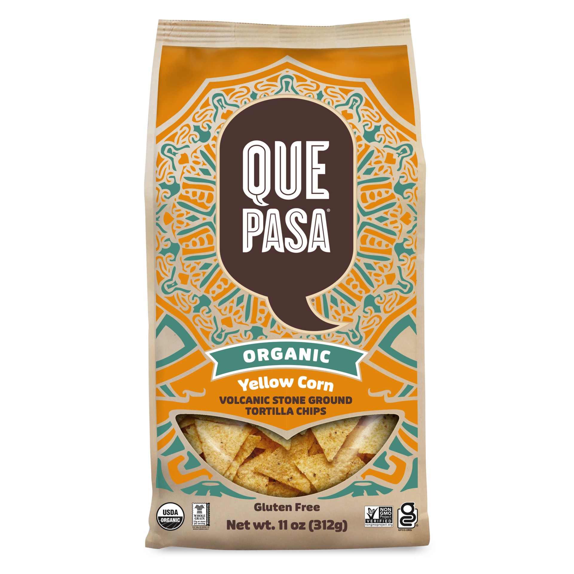 slide 1 of 4, Que Pasa Organic Yellow Chips 11oz Bag, 11 oz