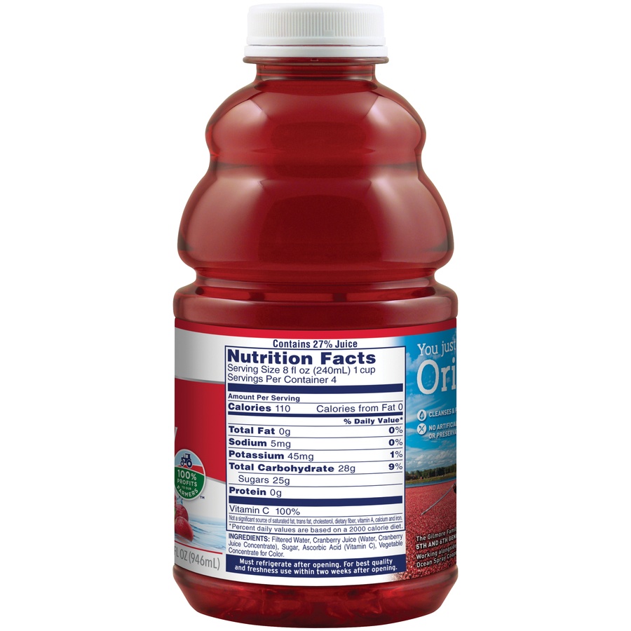 slide 3 of 5, Ocean Spray Cranberry Juice 32 Ounce, 32 oz