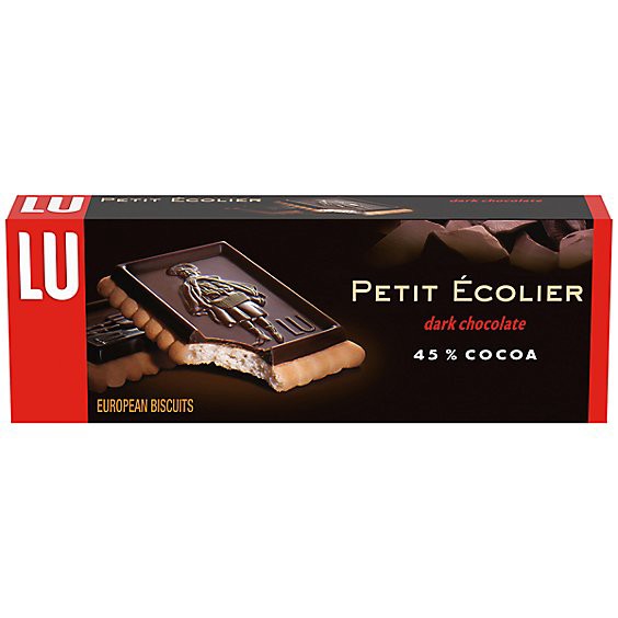 slide 1 of 3, Lu Petit Ecolier European Dark Chocolate 45% Cocoa Biscuit Cookies - 5.3 Oz, 5.29 oz