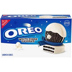 Oreo White Fudge Covered Chocolate Holiday Sandwich Cookies - 8.5 Oz