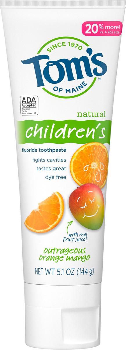 slide 3 of 4, Tom's of Maine Children's Orange Mango Anticavity Fluoride Toothpaste, 5.1 oz