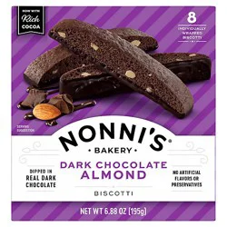 Nonnis Biscotti Dark Chocolate Almond 8 Count - 6.88 Oz