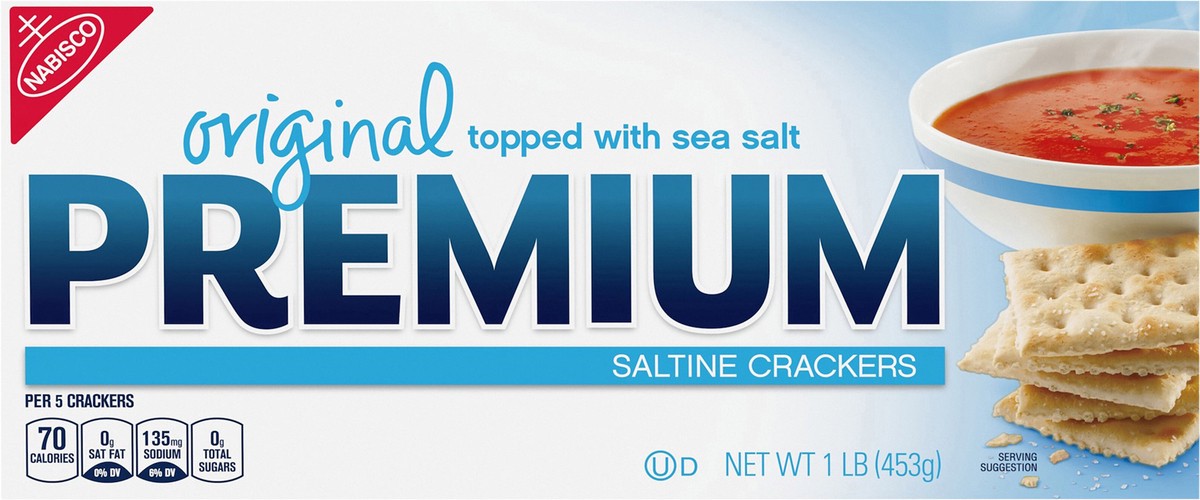 slide 2 of 14, Premium Original Saltine Crackers - 16 Oz, 16 oz