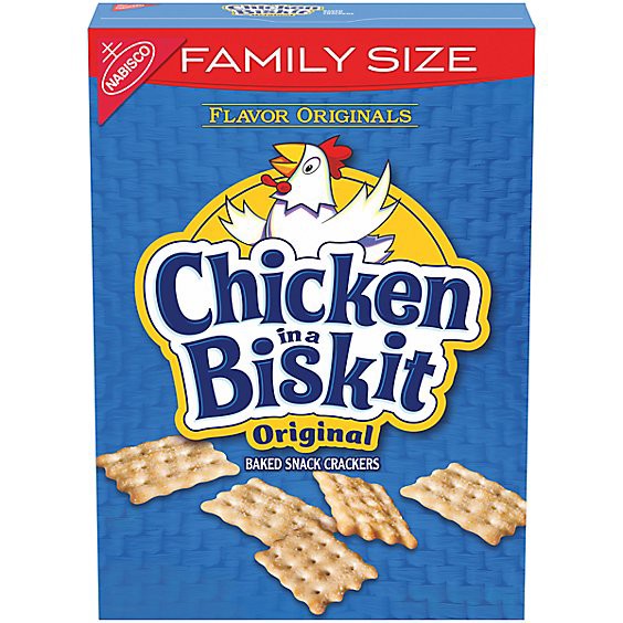 slide 1 of 1, Chicken In A Biskit Original Baked Snack Crackers Family Size - 12 Oz, 12 oz