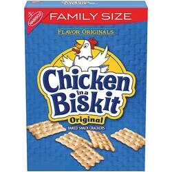 Chicken In A Biskit Original Baked Snack Crackers Family Size - 12 Oz