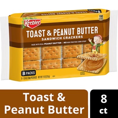 slide 1 of 1, Keebler Sandwich Crackers Toast And Peanut Butter Single Serve Snack Crackers 8 Count - 11 Oz, 8 ct