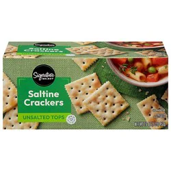 Signature Select Crackers Saltine Unsalted Tops - 16 Oz