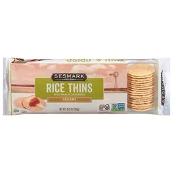 Sesmark Crackers Rice Thins Sesame - 4.25 Oz
