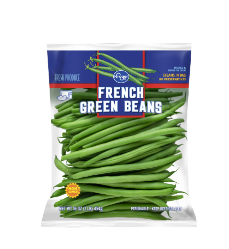slide 1 of 2, Kroger Steamable Bag French Cut Green Beans, 16 oz